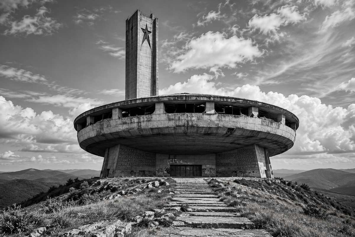 Buzludzha Monument Bulgaria – UFO-shaped Brutalist architecture landmark in the Balkan Mountains