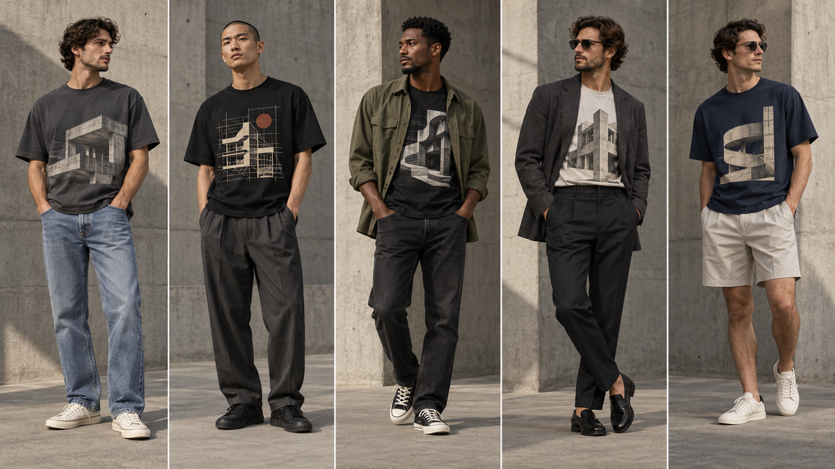 How to Style Graphic Tees: 5 Architectural Streetwear Outfits