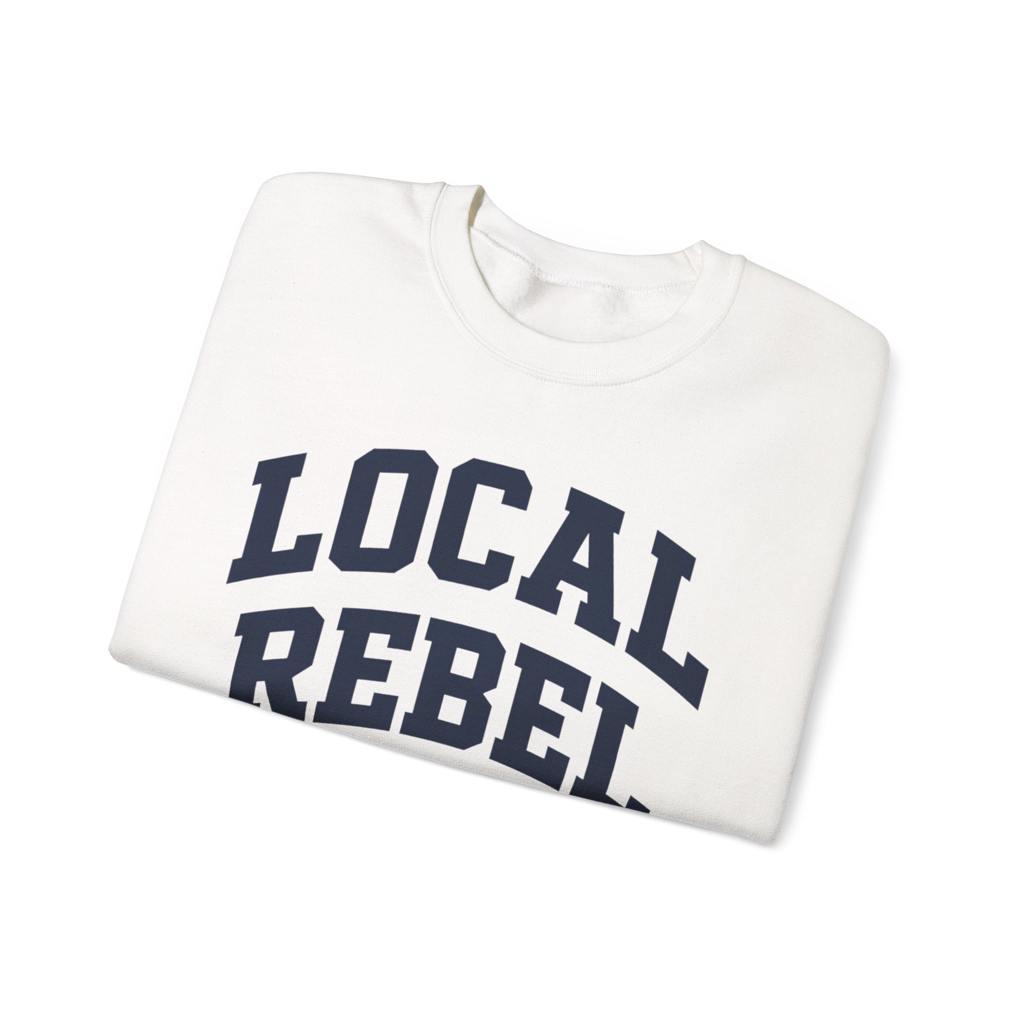 Local Rebel Crewneck Sweatshirt — Classic Varsity Graphic Pullover
