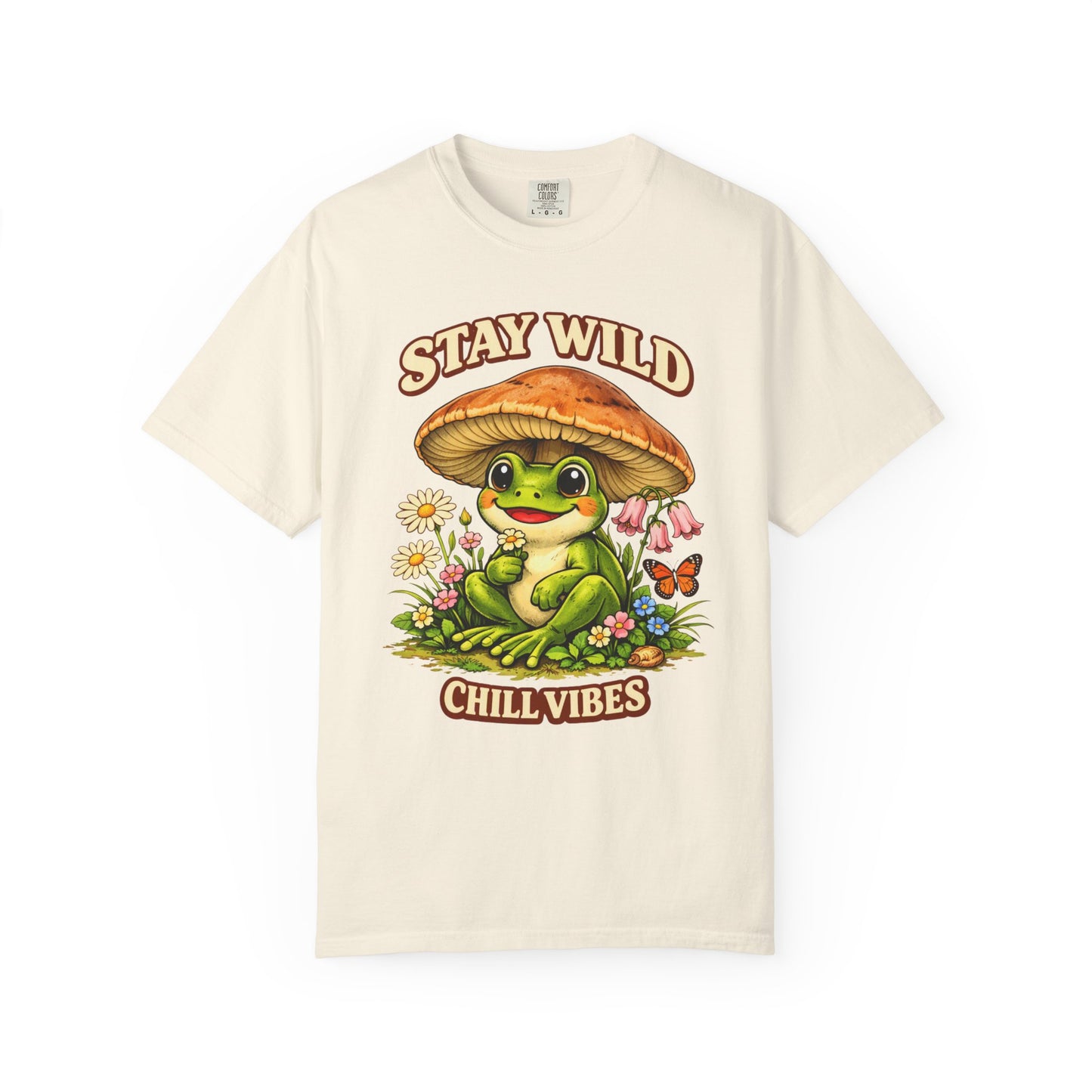 Stay Wild Chill Vibes Frog T-Shirt - Retro Cottagecore Froggy Tee