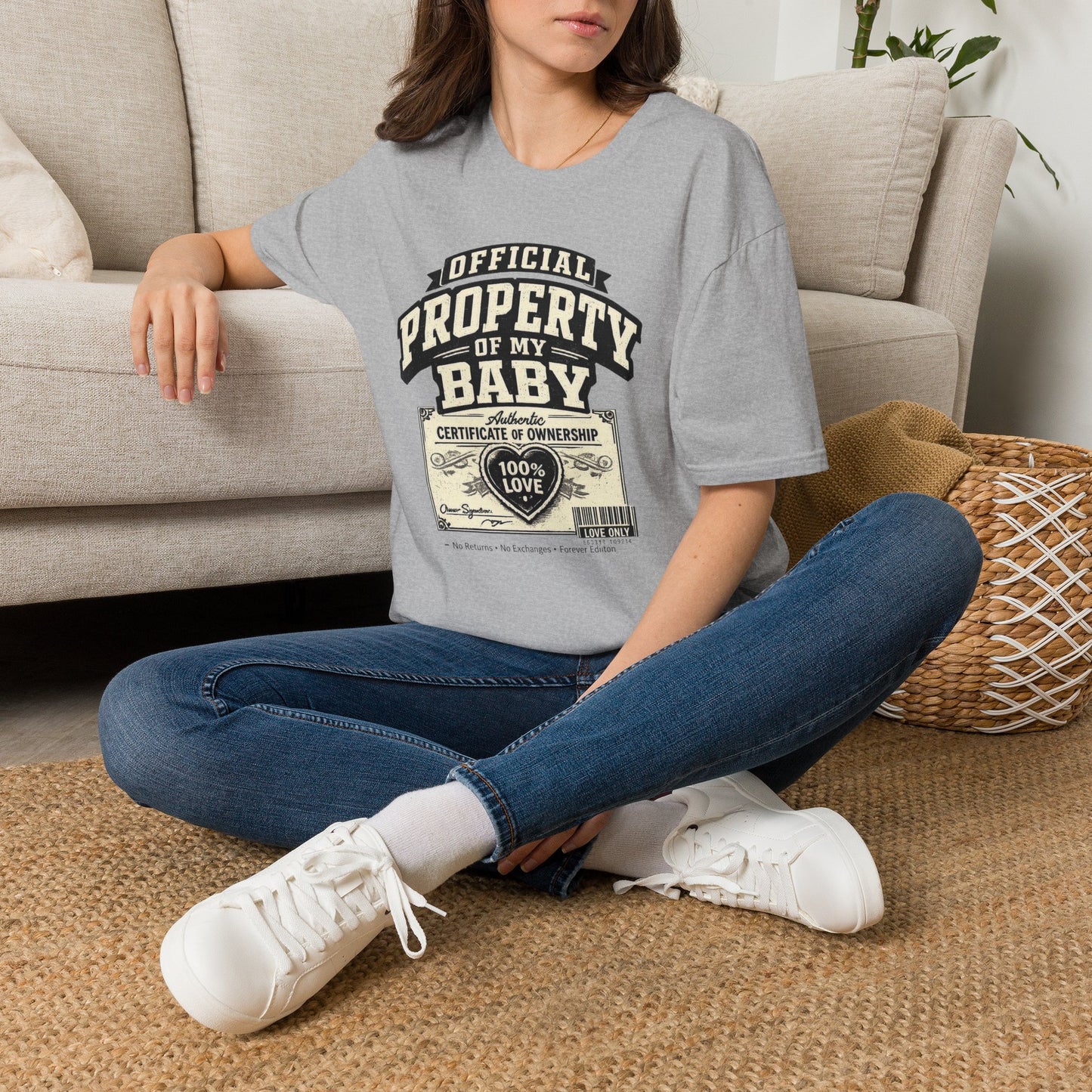 Official Property Of My Baby T-Shirt — Cute Newborn Parent Tee