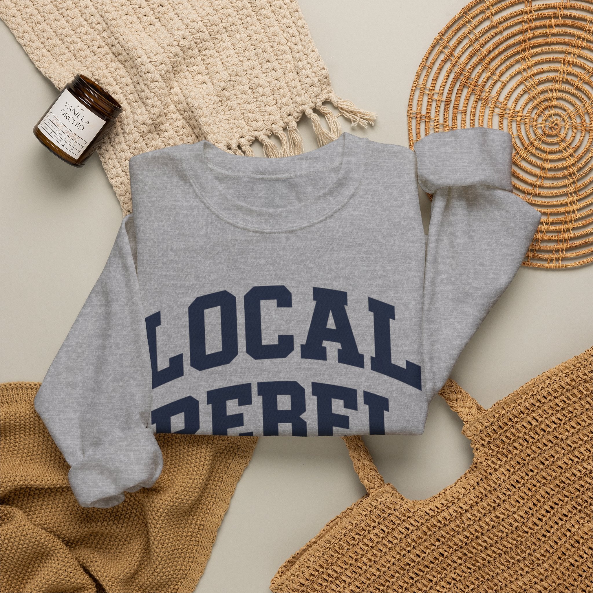 Local Rebel Crewneck Sweatshirt — Classic Varsity Graphic Pullover
