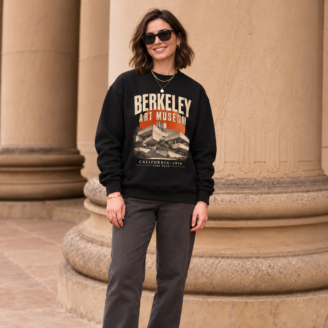 Berkeley Art Museum Unisex Sweatshirt — Vintage Brutalist Crewneck