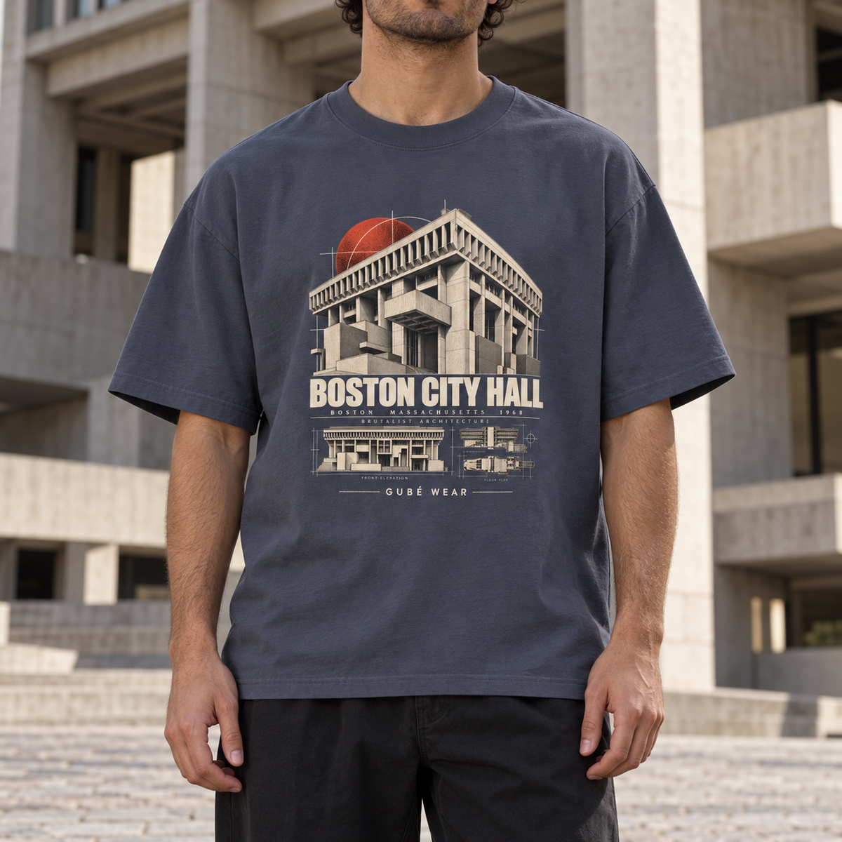 Boston City Hall T-Shirt — Vintage Brutalist Architecture Tee