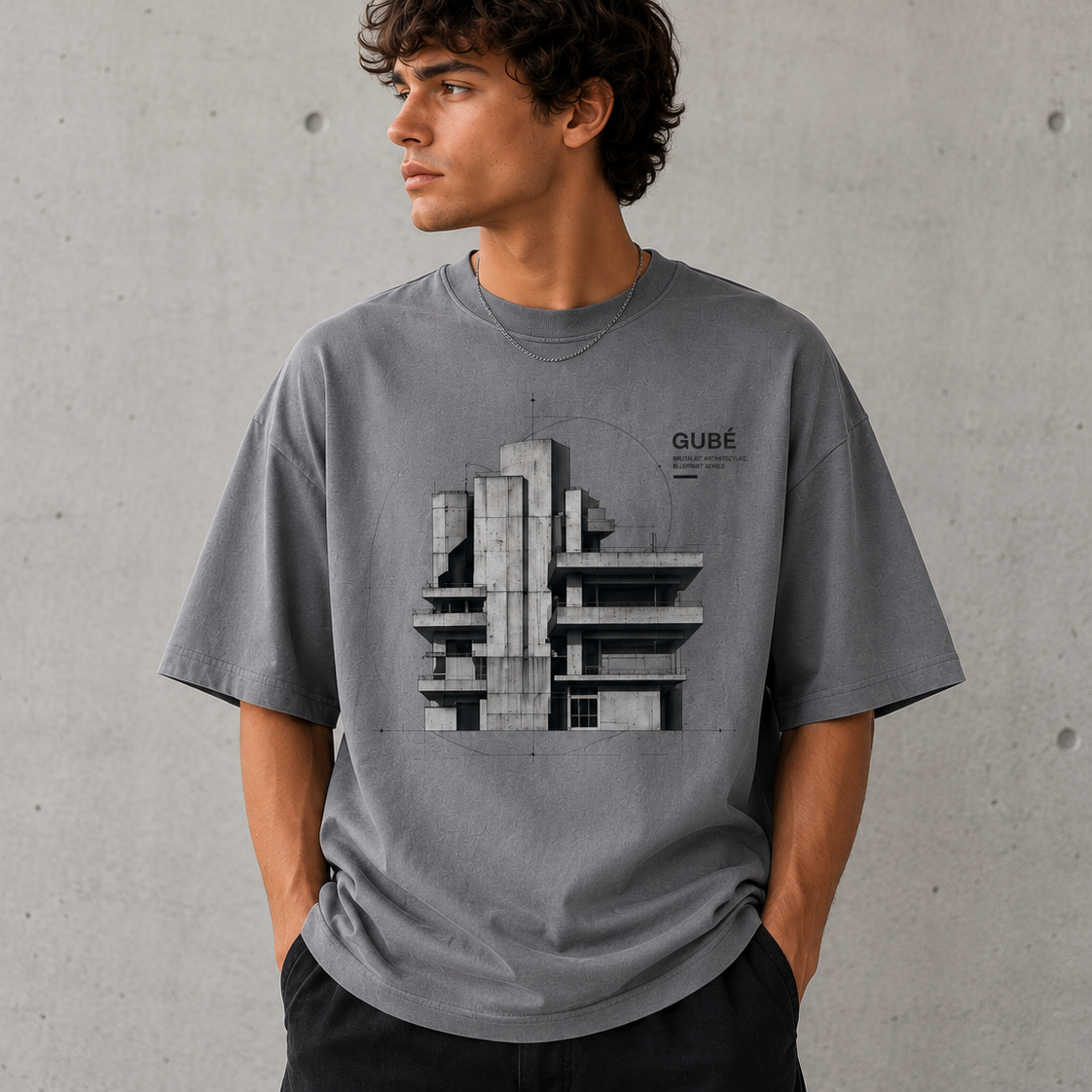 Brutalist Architecture T-Shirt + Concrete Building Graphic + Oversized Tee