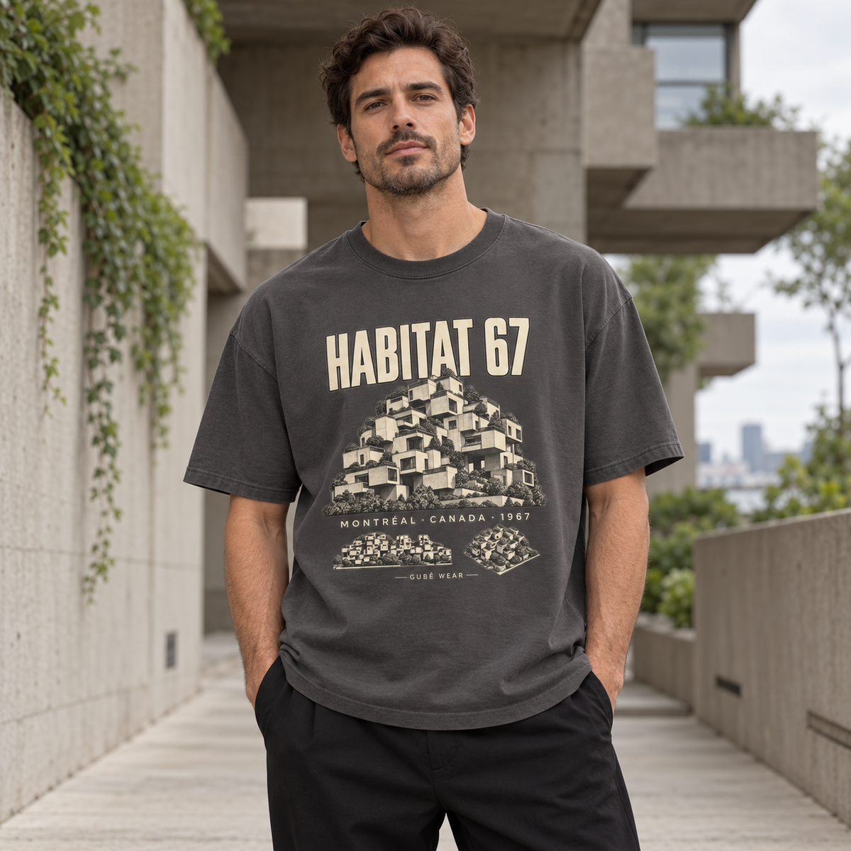 Habitat 67 T-Shirt — Vintage Montréal Architecture Oversized Tee