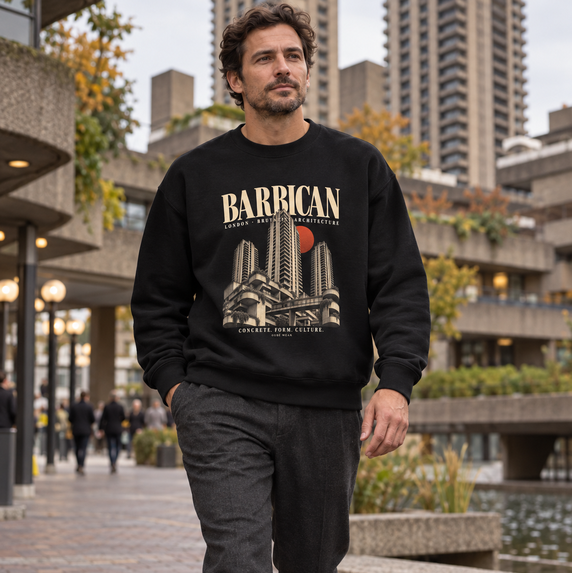 Barbican Concrete Noir Crewneck Sweatshirt